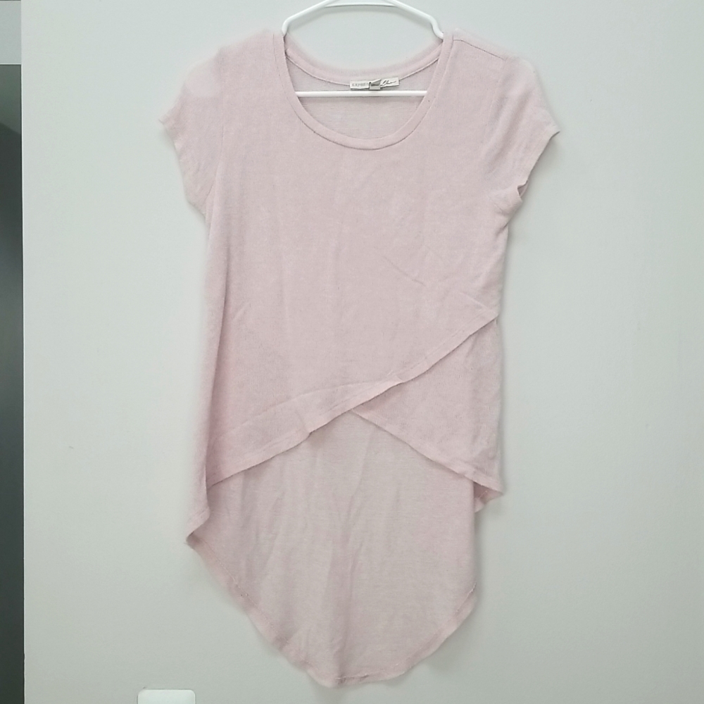 Express OneEleven High Low Light Pink Top Women's Small